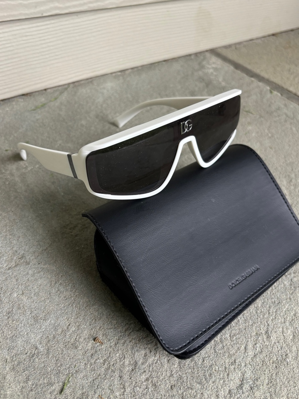 Dolce & Gabbana Runway DG Sunglasses White Dark Gray